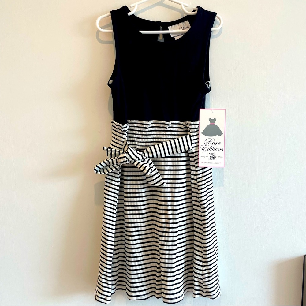 NWT Rare Editions Girls Black and White Dress size 8
